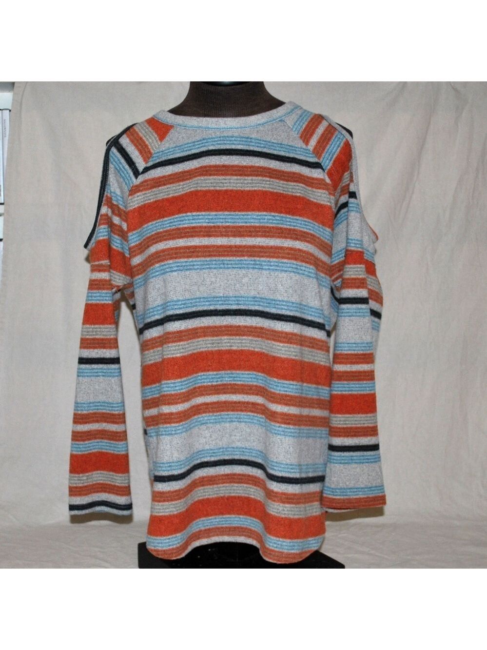 Open Shoulder Stripe Sweater *So Soft! Women's Top M